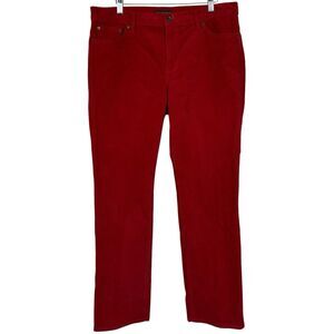 Lauren Jeans Ralph Lauren Jean Women Size 12 Red Corduroy Classic Straight